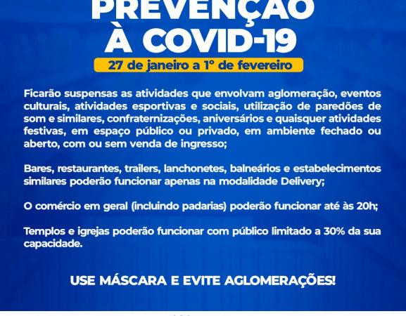 Jardim do Mulato publica decreto com novas medidas restritivas de prevenção à COVID-19