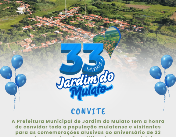 Jardim do Mulato divulga programação oficial dos 33 anos de emancipação política
